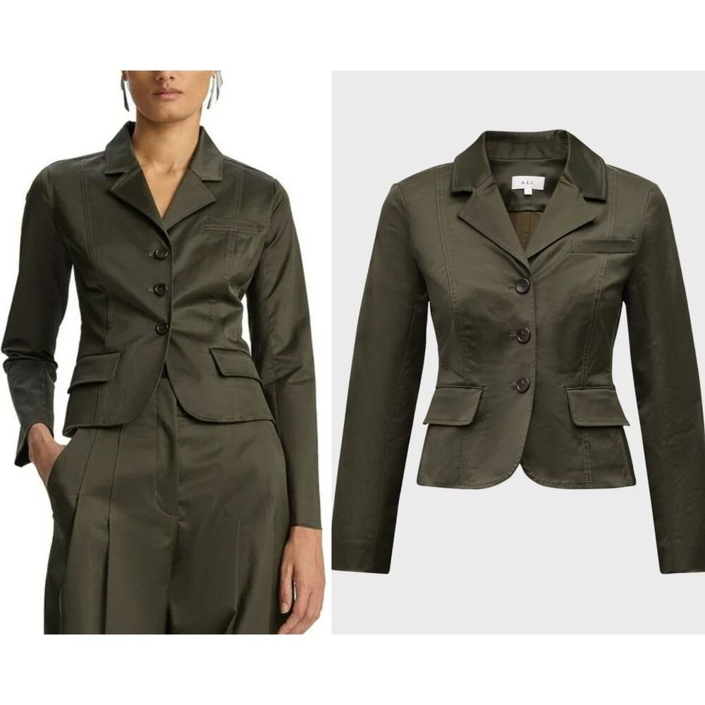 A.L.C. Fallon Green Crop Blazer Jacket Sz 0